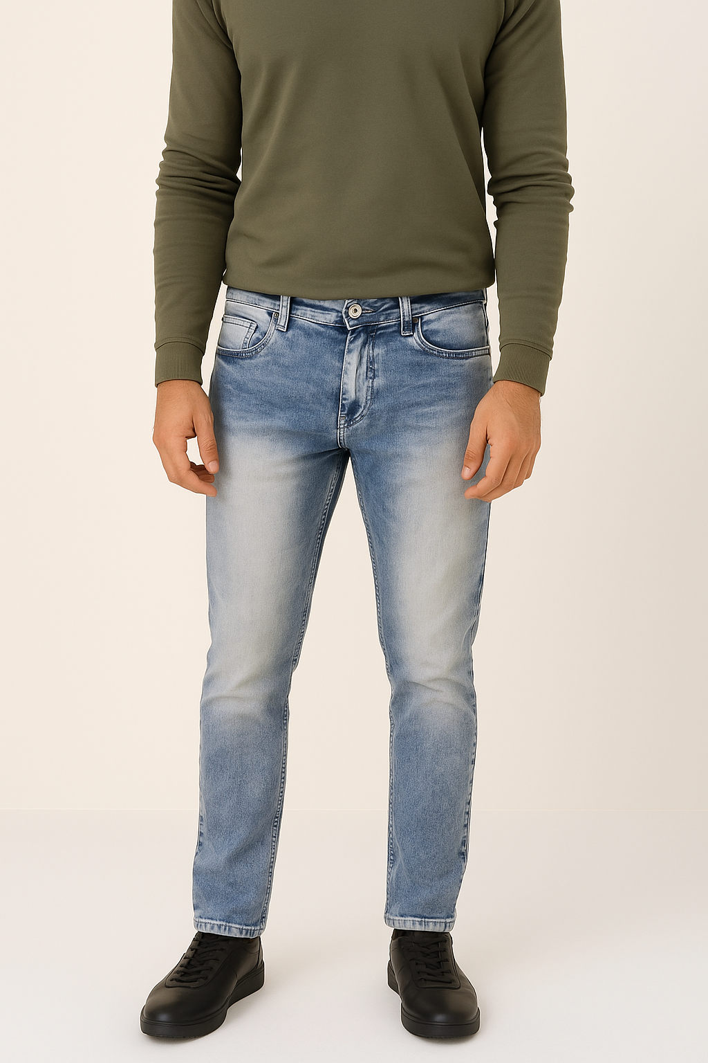 Stonewashed Light Blue Slim Fit Jeans