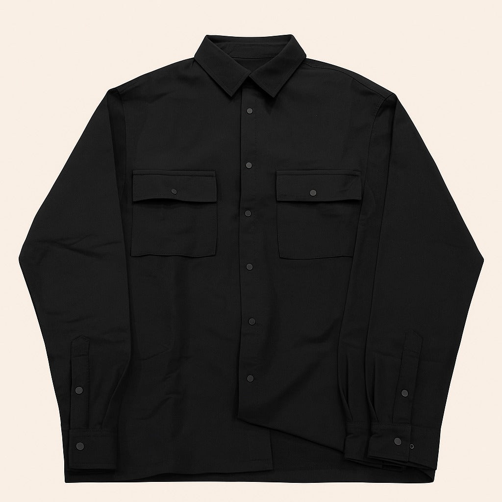 Men’s Black Cotton Utility Shirt