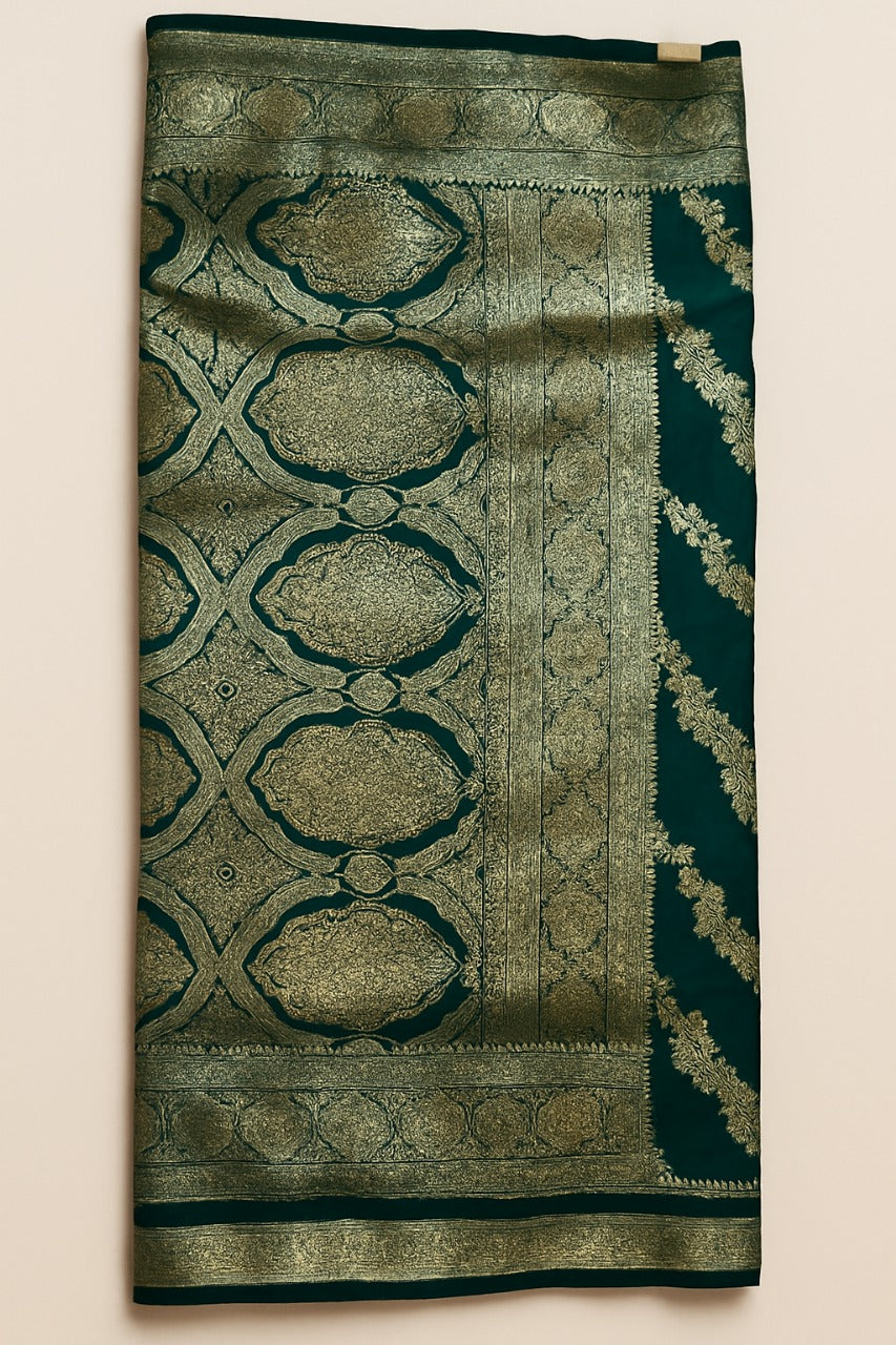 Royal Turquoise Blue Silk Saree