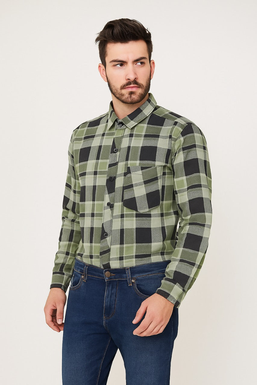 Men's Cotton Plaid Shirt