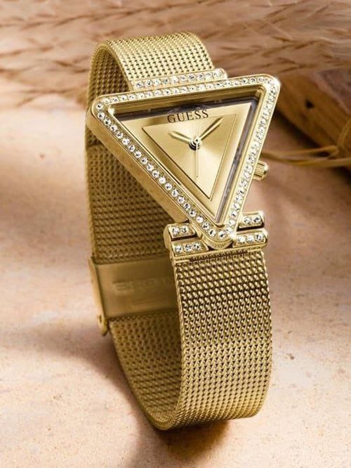 Guess Women's 7AA Premium Collection Triangle Watch – Golden