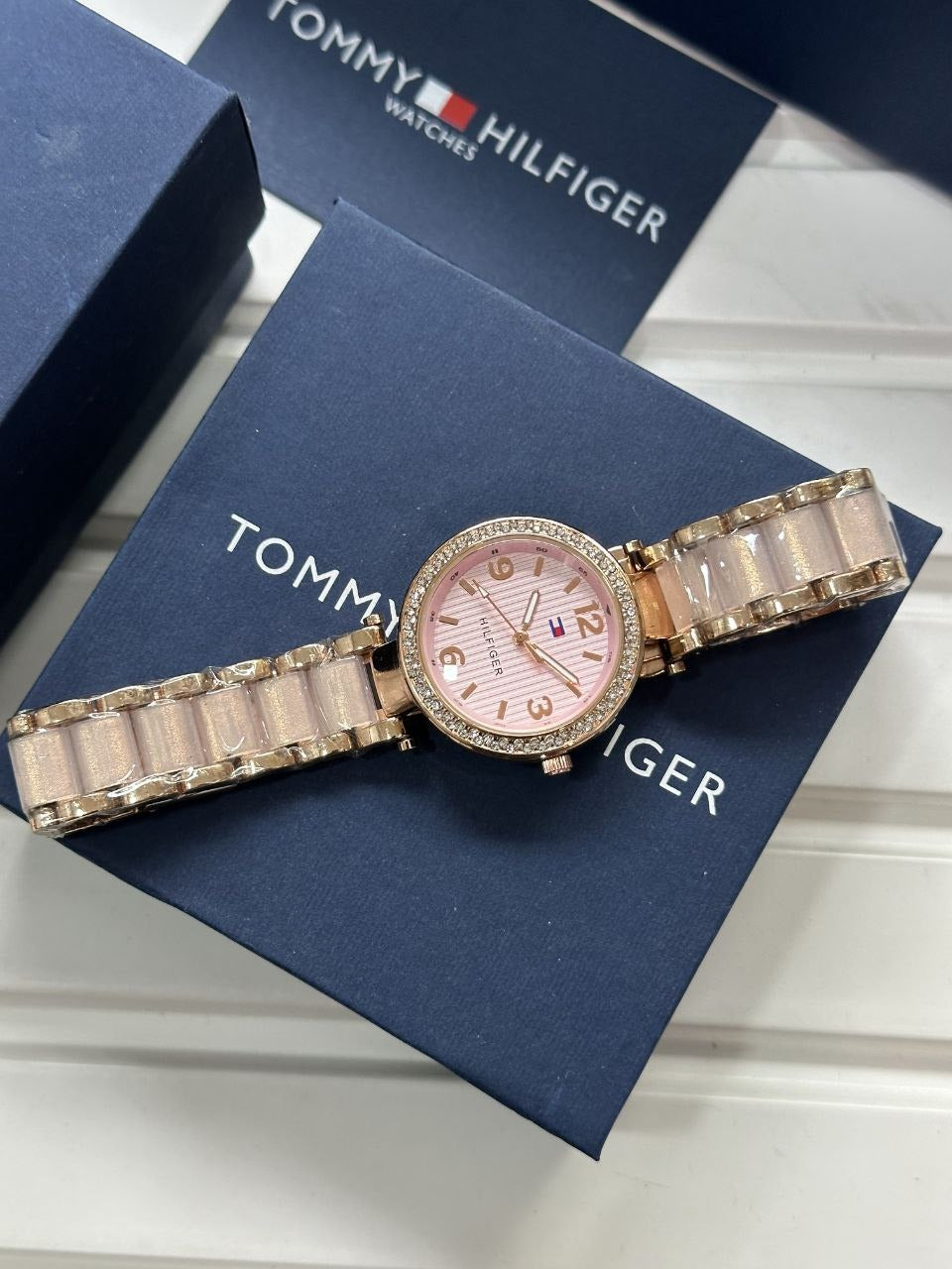 Tommy Hilfiger Women’s Rose Gold Crystal Accent Watch