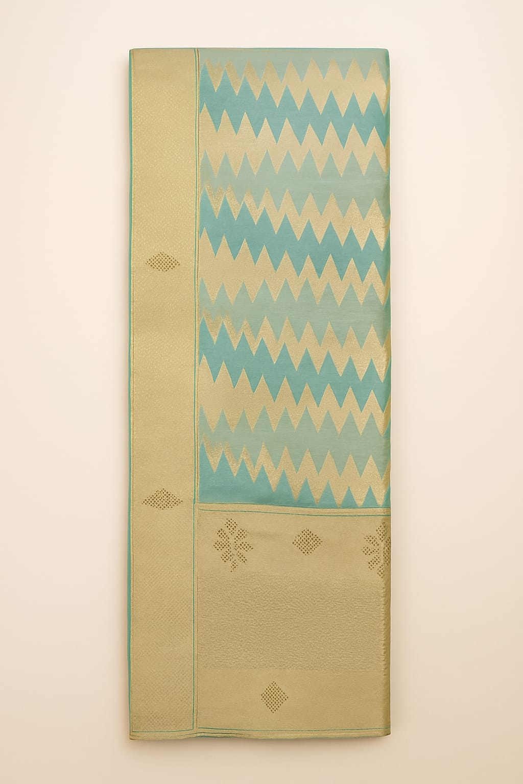 Subtle Shine Teal Gold Saree