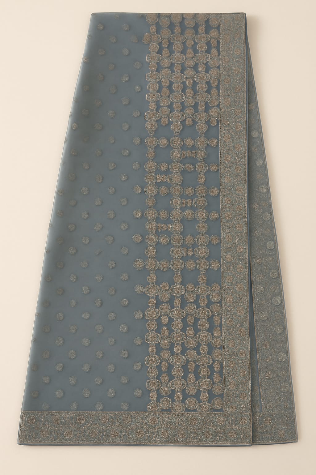 Celestial Charm Dusty Blue Saree