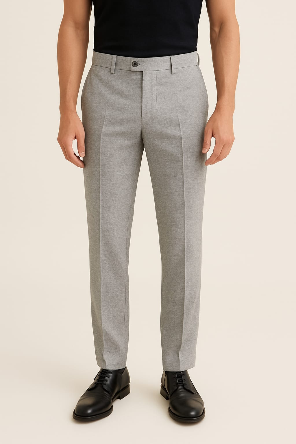 Light Grey Textured Slim Fit Trouser