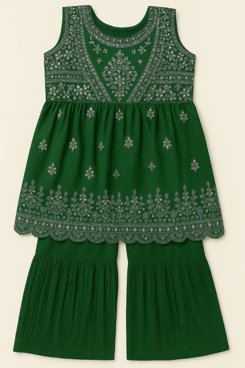 Emerald Green Embroidered Kurta Set
