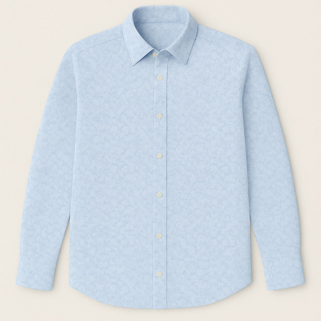 Men’s Ice Blue Cotton Shirt