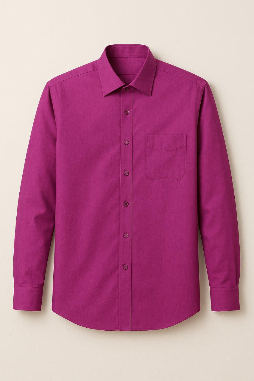 Men’s Wine Cotton Shirt