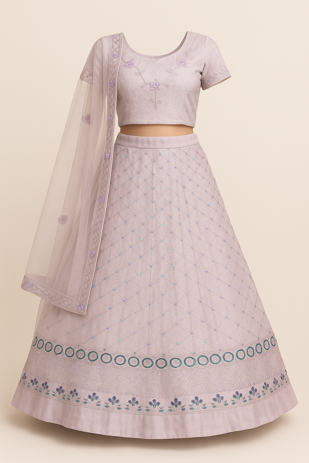 Baby Pink Embroidered Lehenga