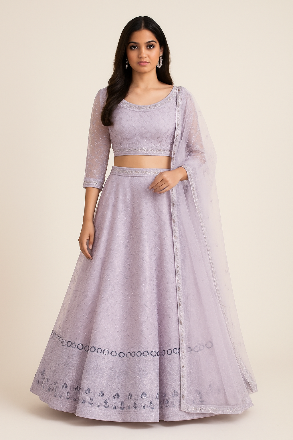Baby Pink Embroidered Lehenga