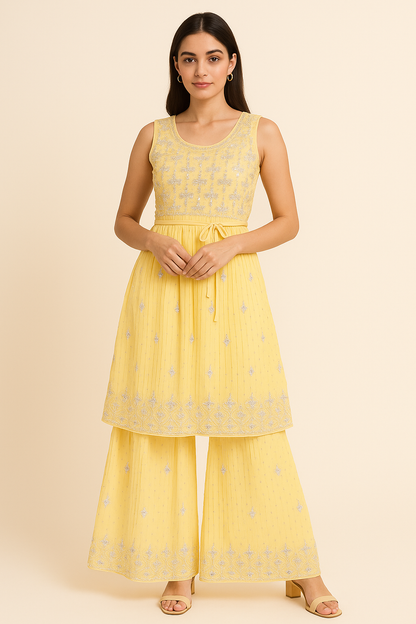 Sunshine Yellow Embroidered Kurta Set