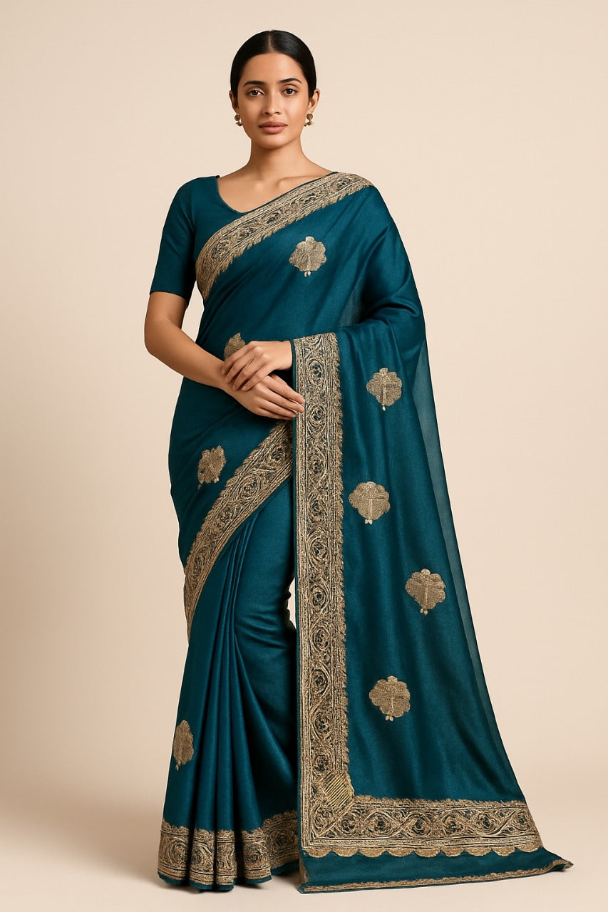 Elegant Sap Green Saree