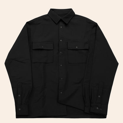 Men’s Black Cotton Utility Shirt