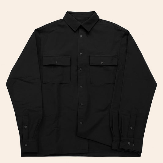 Men’s Black Cotton Utility Shirt