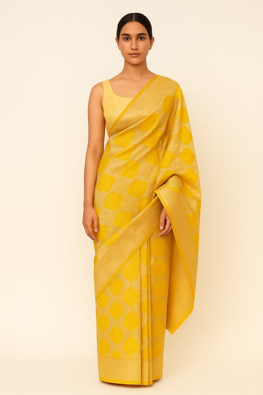 Radiant Yellow Silk Saree