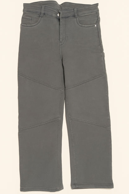 Women's Gray Panel Stitch Denim Jeans