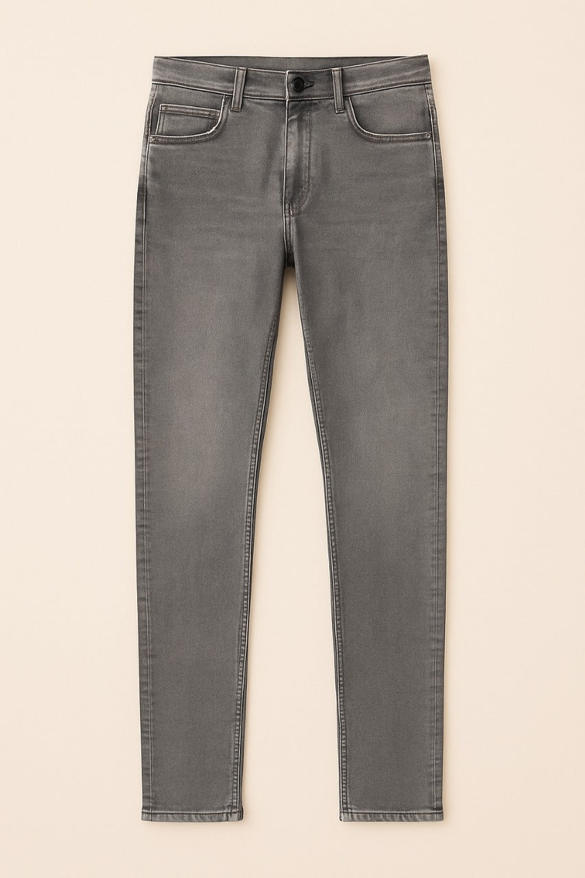 Men’s Grey Cotton Slim-Fit Jeans