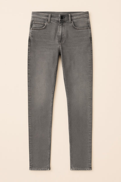 Men’s Grey Cotton Slim-Fit Jeans