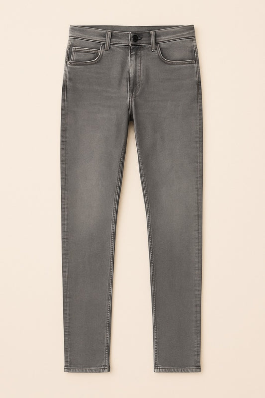 Men’s Grey Cotton Slim-Fit Jeans
