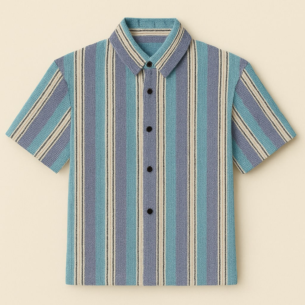 Men’s Rainbow Striped Cod Fabric T-Shirt