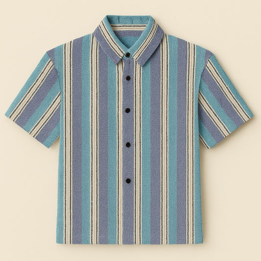 Men’s Rainbow Striped Cod Fabric T-Shirt