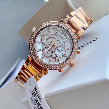Michael Kors Rose Gold Chronograph Watch – Women's 7AA Premium Collection