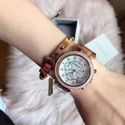 Michael Kors Rose Gold Chronograph Watch – Women's 7AA Premium Collection