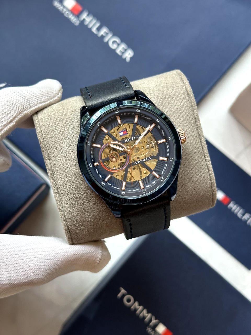 Tommy Hilfiger Blue Skeleton Watch – Men's 7AA Premium Collection