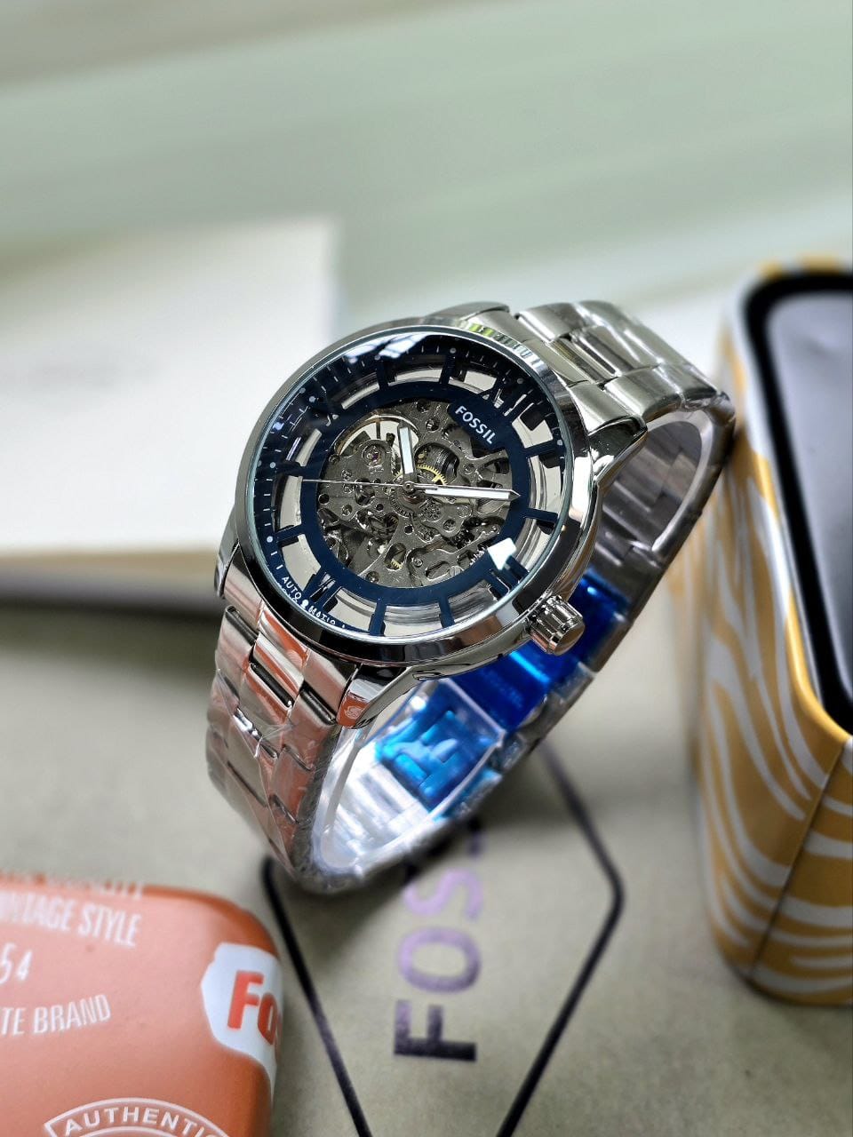 Fossil Men's Silver Watch – 7AA Premium Collection