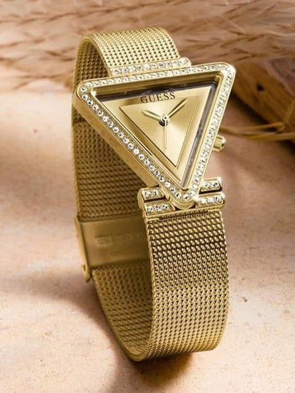 Guess Women's 7AA Premium Collection Triangle Watch – Golden