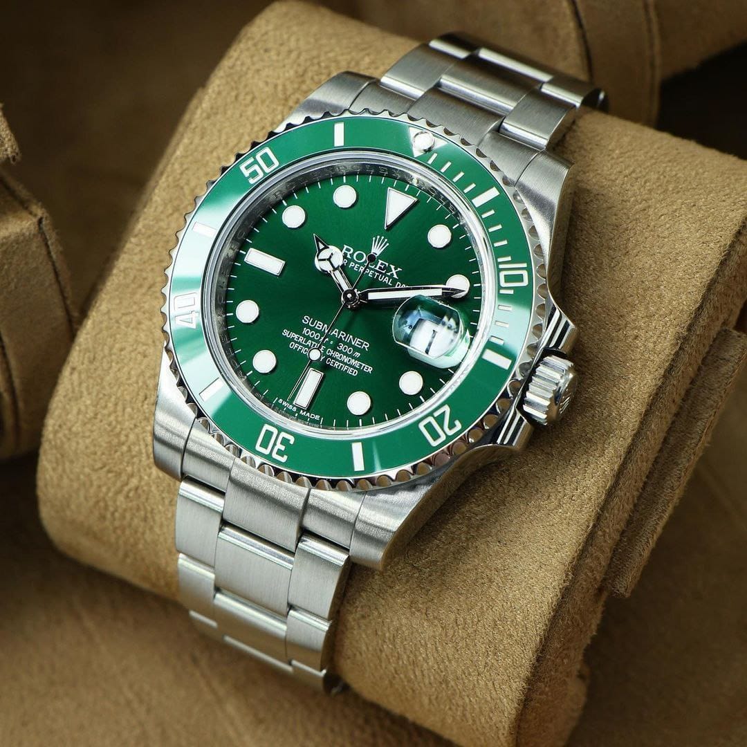 Rolex Men's 5A Premium Collection Submariner Watch – Green Dial & Bezel (43mm)
