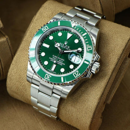 Rolex Men's 5A Premium Collection Submariner Watch – Green Dial & Bezel (43mm)