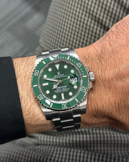 Rolex Men's 5A Premium Collection Submariner Watch – Green Dial & Bezel (43mm)
