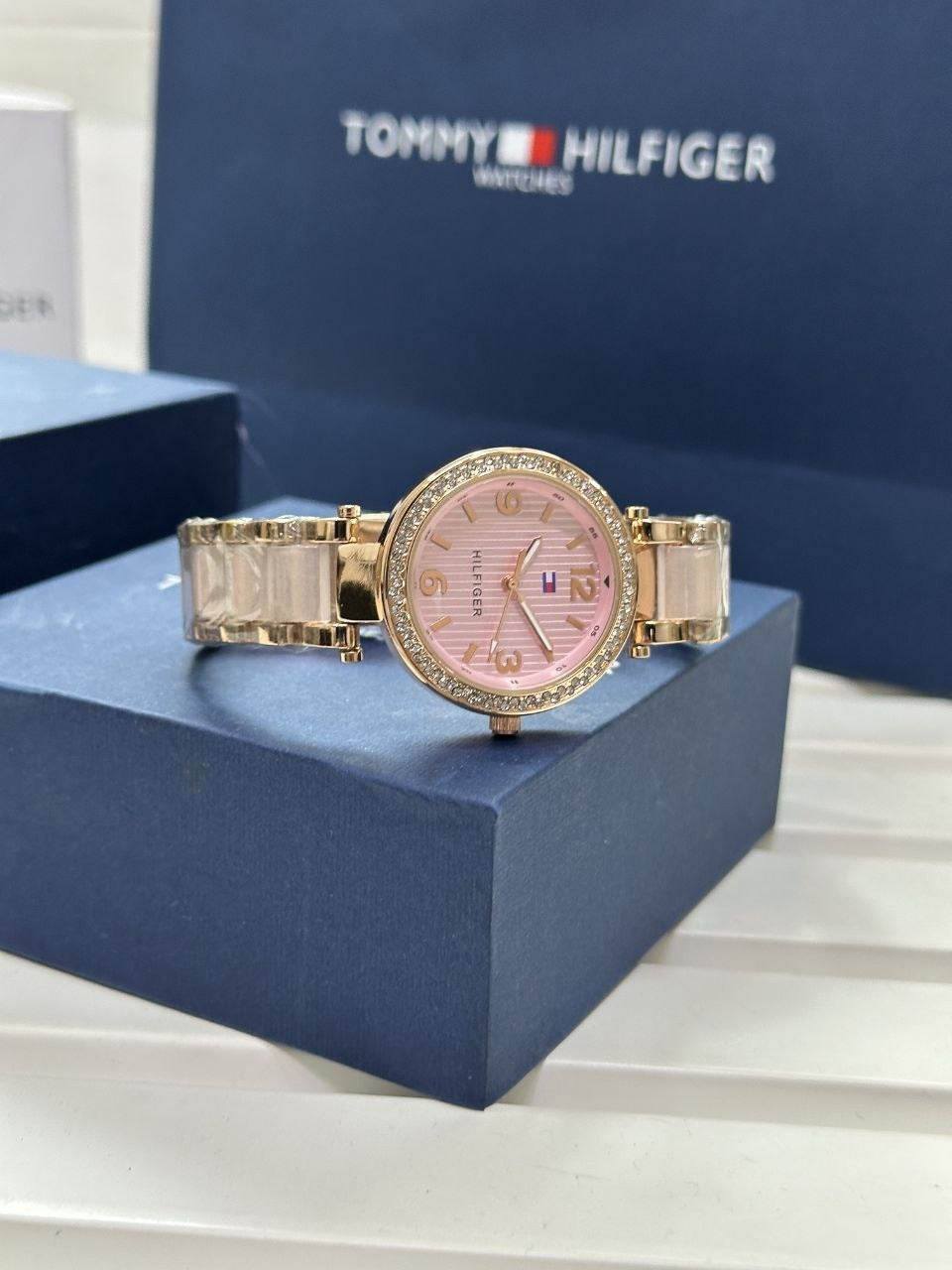 Tommy Hilfiger Women’s Rose Gold Crystal Accent Watch