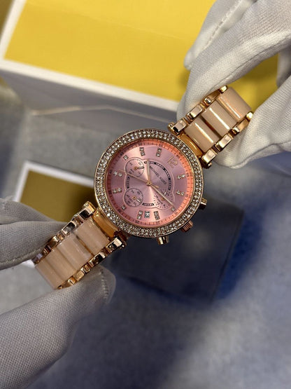 Michael Kors Women's Chronograph Watch – Rose Gold & Blush Edition
