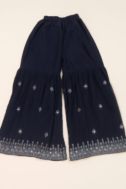 Women’s Blue Cotton Kurti with Palazzo – Elegant & Comfortable