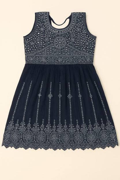 Women’s Blue Cotton Kurti with Palazzo – Elegant & Comfortable