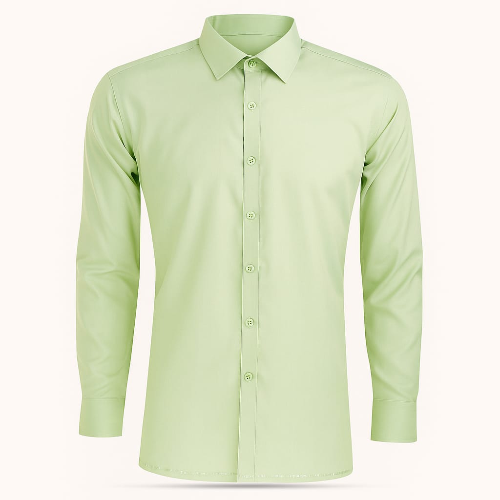 Men’s Light Green Cotton Shirt – Elegant & Comfortable