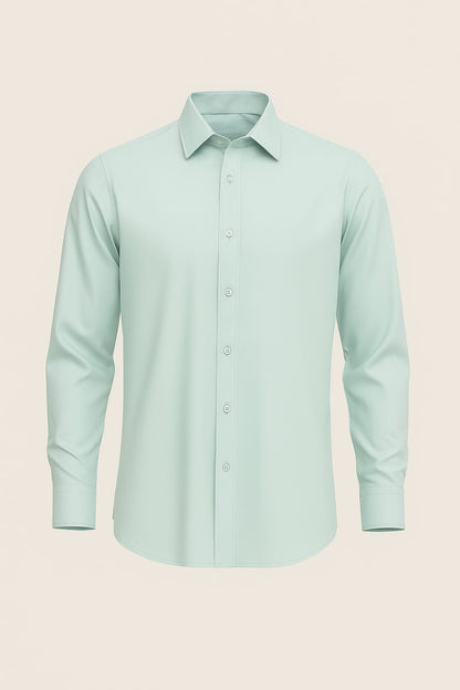Men’s Ocean Green Cotton Shirt – Fresh & Stylish