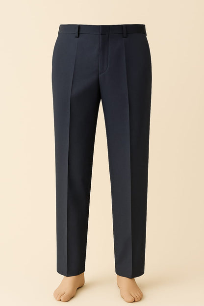 Men’s Blackish Blue Cotton Formal Pants – Classic Tailored Fit