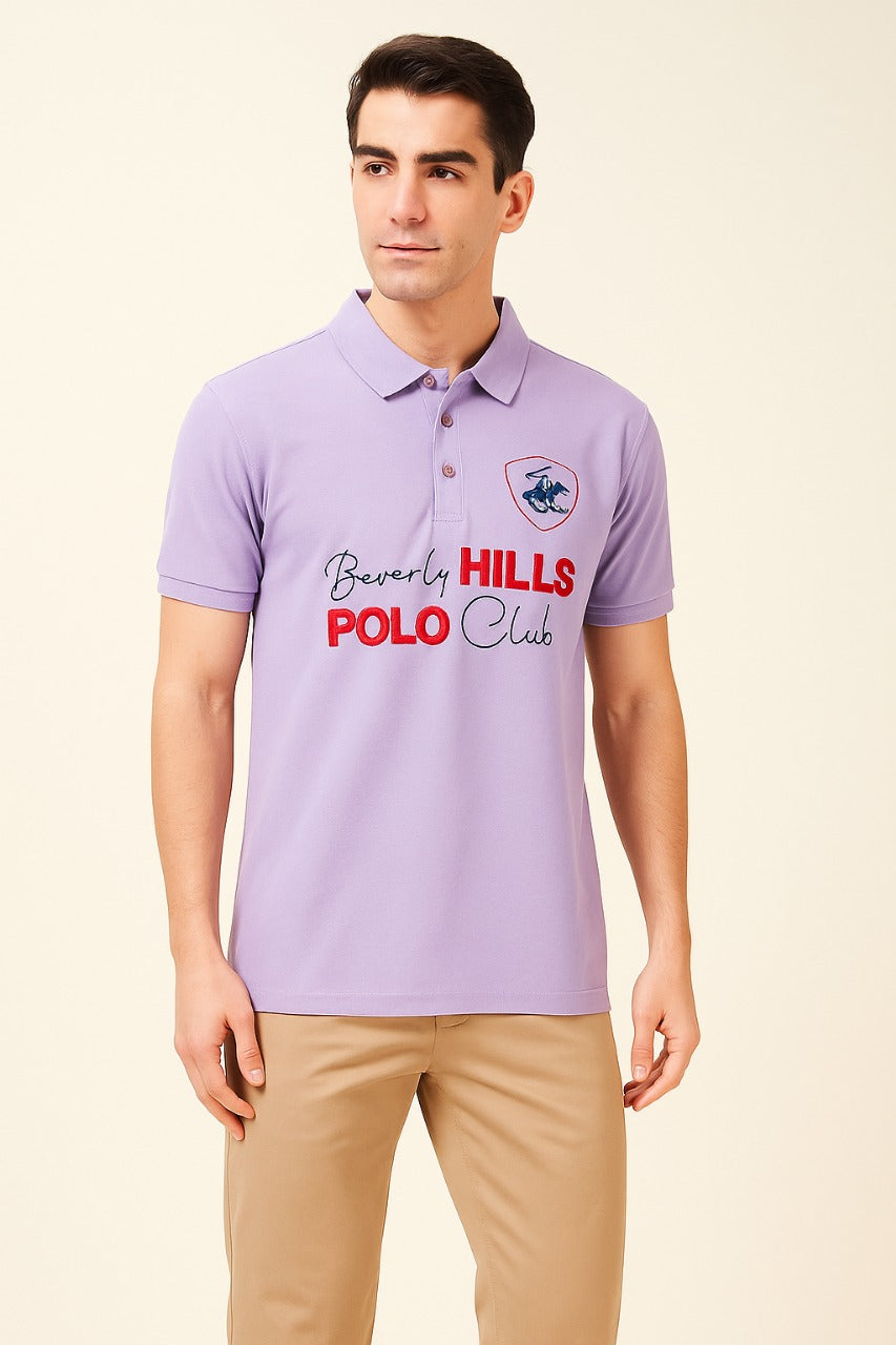 Beverly Hills Polo Club Men’s Polo T-Shirt – Lavender