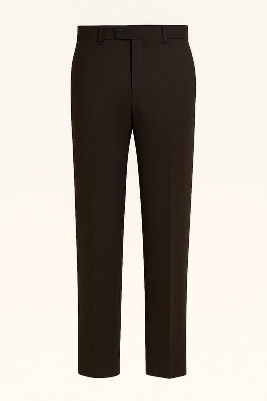 Slim Fit Formal Trousers – Deep Brown