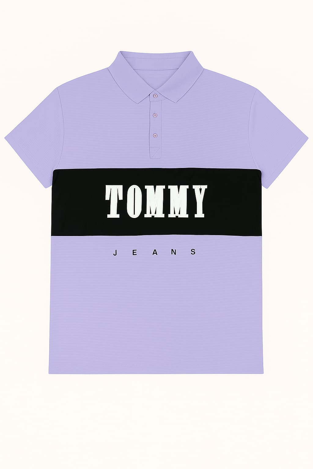Tommy Jeans Colorblock Polo Shirt – Lavender & Black