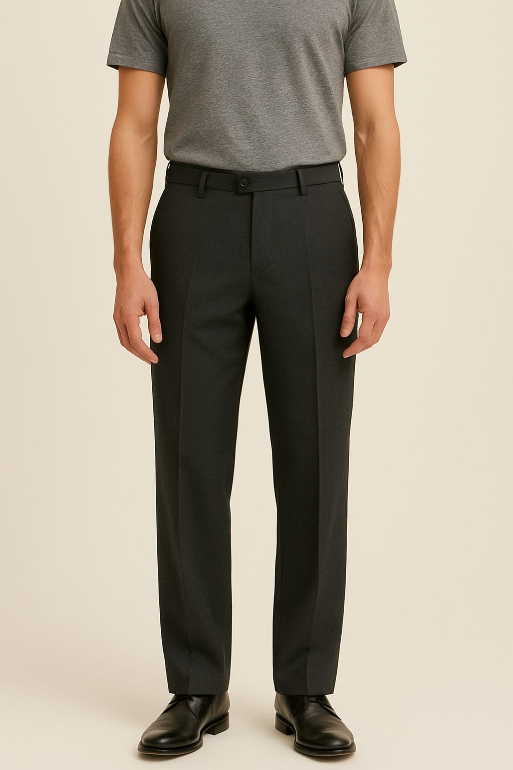 Jet Black Slim Fit Formal Trouser