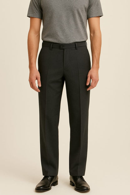 Jet Black Slim Fit Formal Trouser