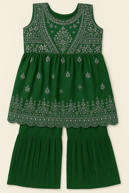 Emerald Green Embroidered Kurta Set