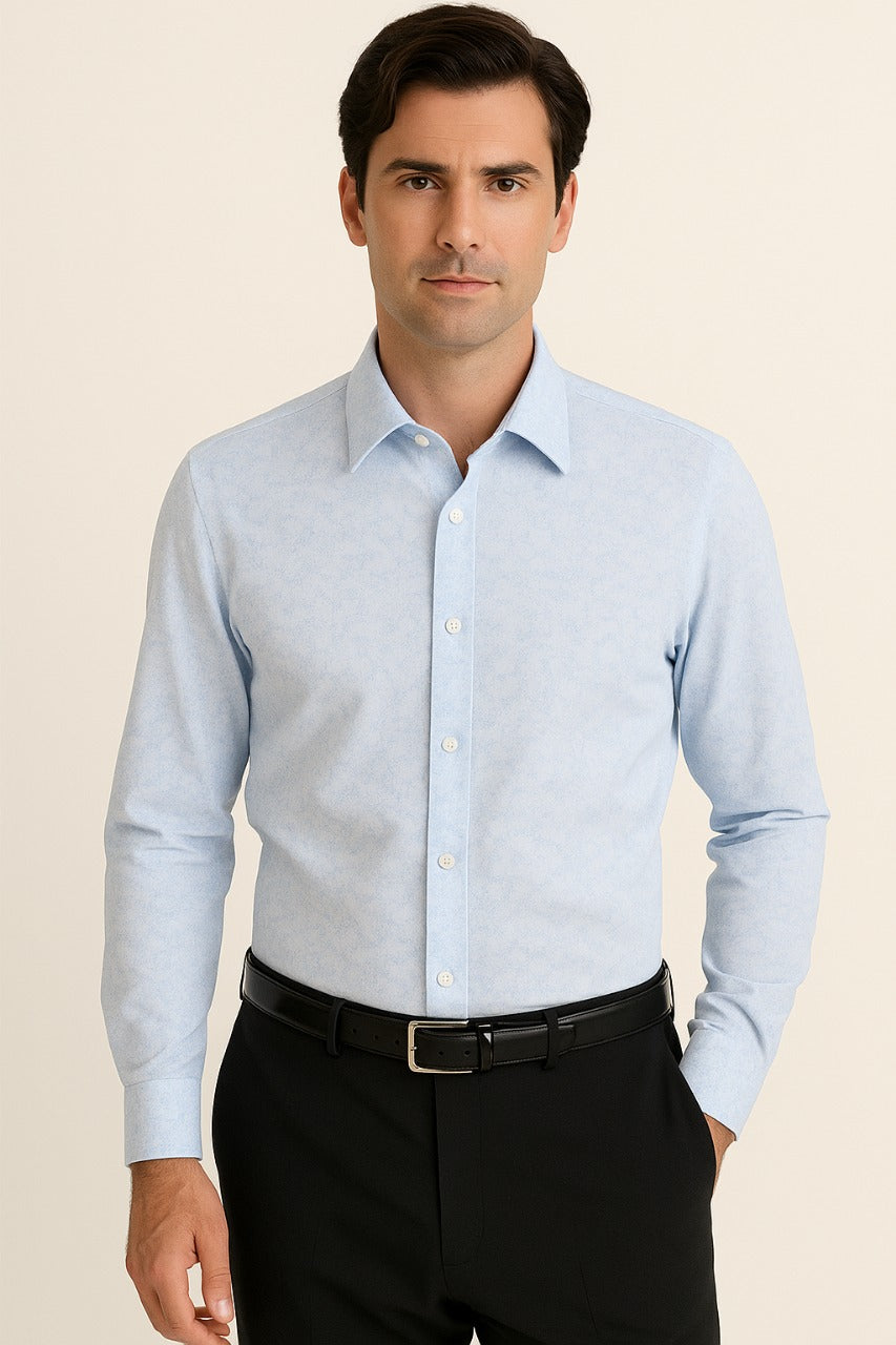 Men’s Ice Blue Cotton Shirt
