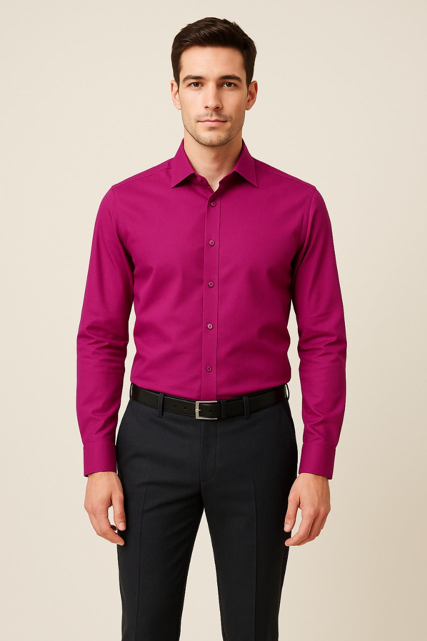 Men’s Wine Cotton Shirt