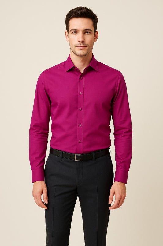 Men’s Wine Cotton Shirt